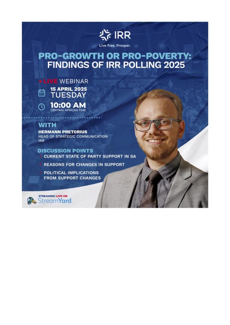 Don’t miss tomorrow’s IRR webinar on polling results and party support ...